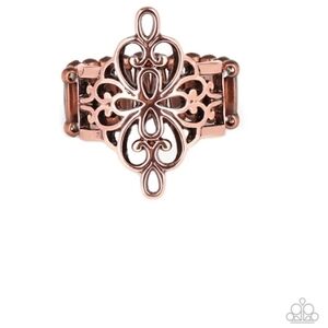 Paparazzi Walk the Vine Gold Tone Filigree Stretch Ring